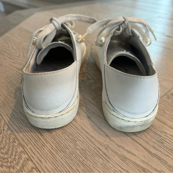 Stuart Weitzman Goldie Convertible Leather Sneakers White Pearl size 38 - Picture 3 of 10